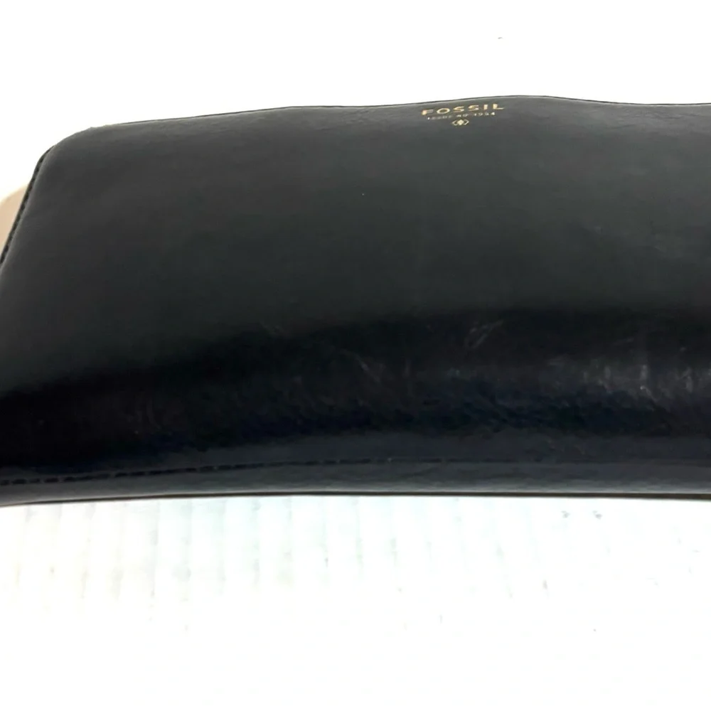Fossil Black Leather Pouch